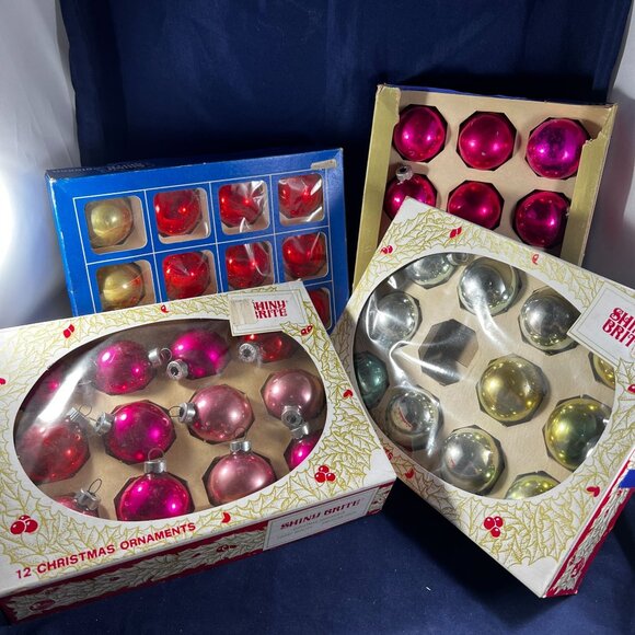 Shiny Brite Other - 47 Vintage Shiny Brite Christmas Ball Ornaments Set Of 4 Boxes Assorted Colors